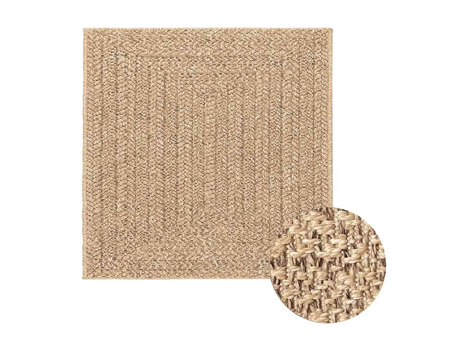 Tapis ZIZUR beige 240x240 cm aspect de jute intérieur extérieur