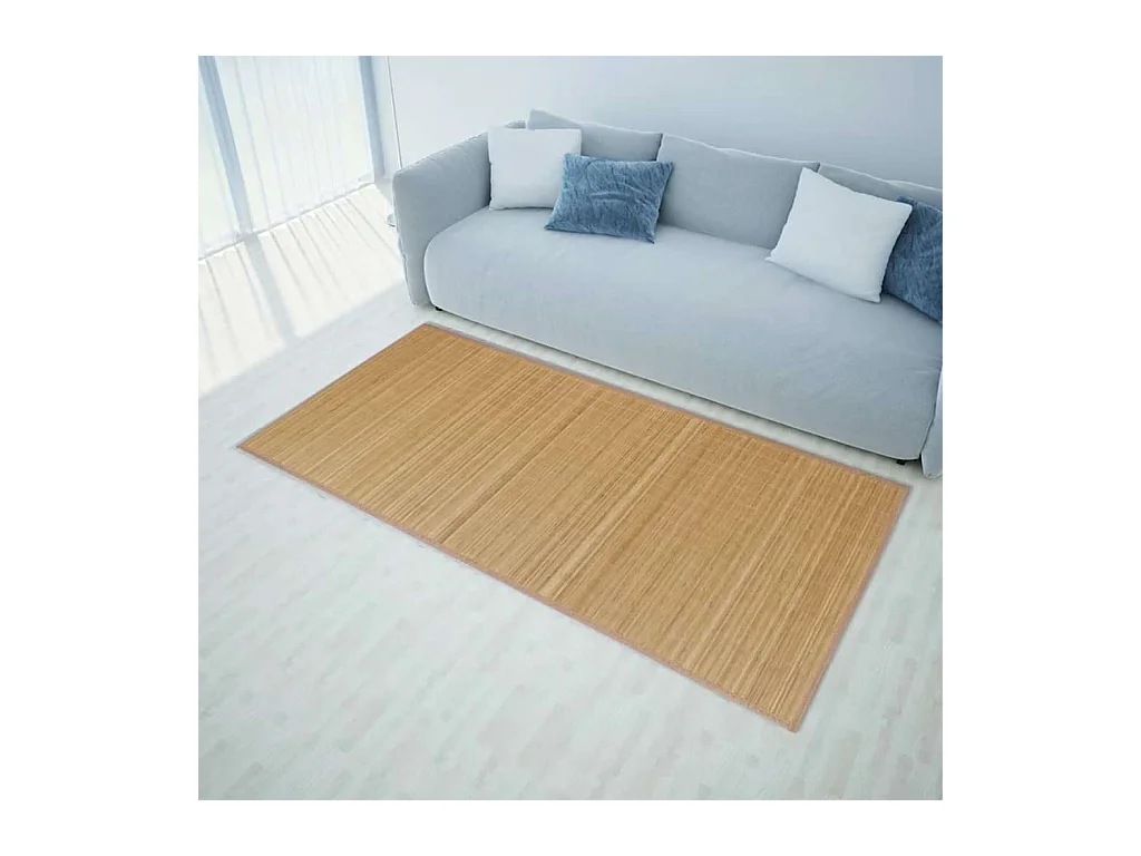 Tapis en bambou 100x160 cm Marron