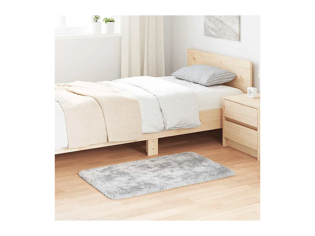 Tapis Shaggy à poils longs NAVARRA gris argenté 60x100 cm