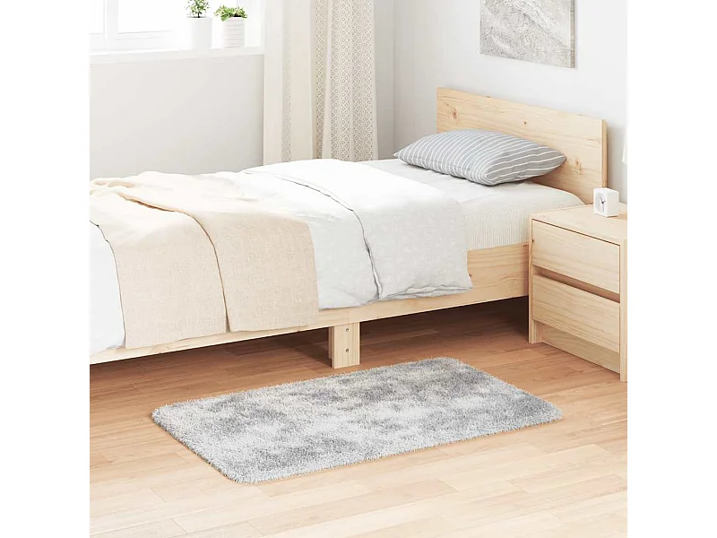 Tapis Shaggy à poils longs NAVARRA gris argenté 60x100 cm