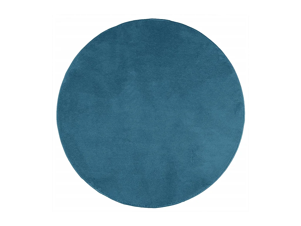 OVIEDO kortpolig vloerkleed turquoise Ø 120 cm