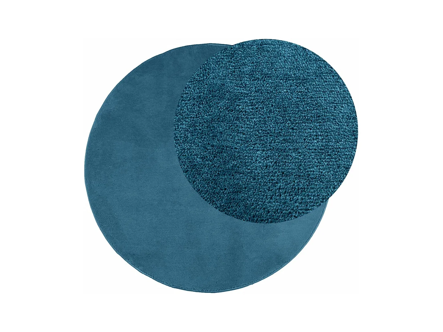 OVIEDO kortpolig vloerkleed turquoise Ø 120 cm