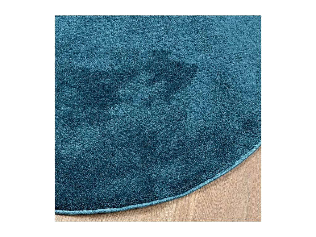 OVIEDO kortpolig vloerkleed turquoise Ø 120 cm