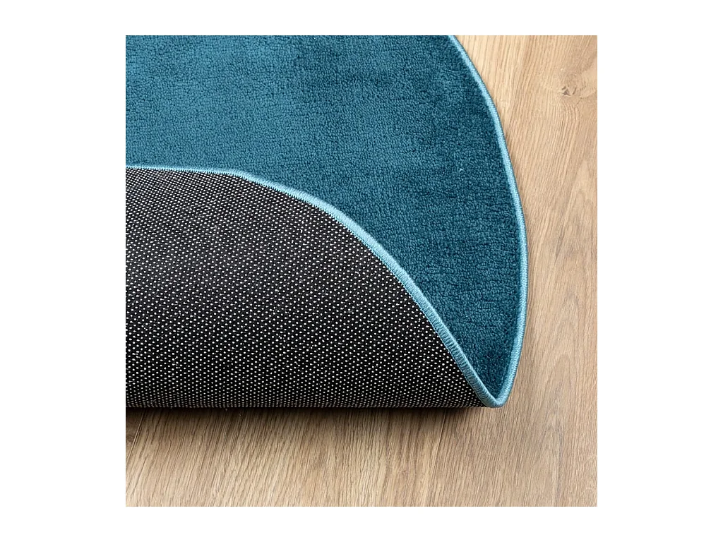 OVIEDO kortpolig vloerkleed turquoise Ø 120 cm