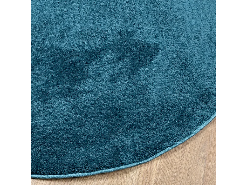 Tapis OVIEDO à poils courts turquoise Ø 120 cm