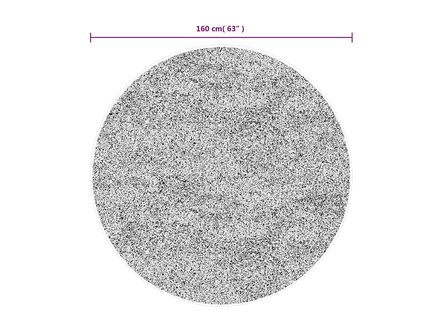 Tapis OVIEDO à poils courts noir Ø 160 cm