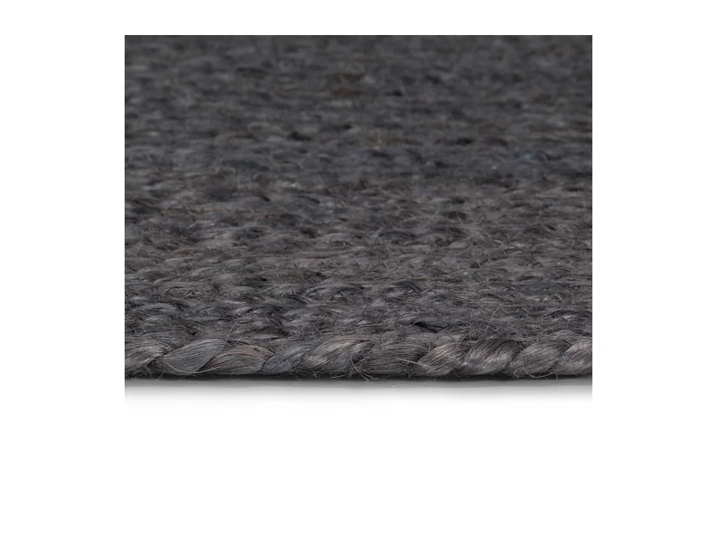Alfombra de yute hecha a mano redonda de 210 cm en gris oscuro