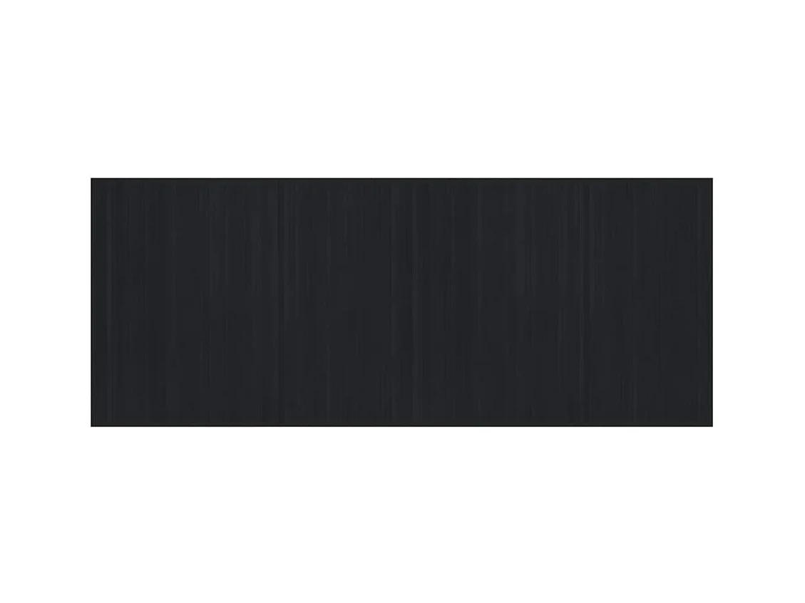 Rechteckiger schwarzer Teppich 80x200 cm Bambus