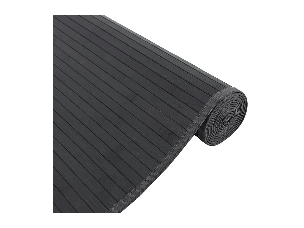 Rechteckiger schwarzer Teppich 80x200 cm Bambus
