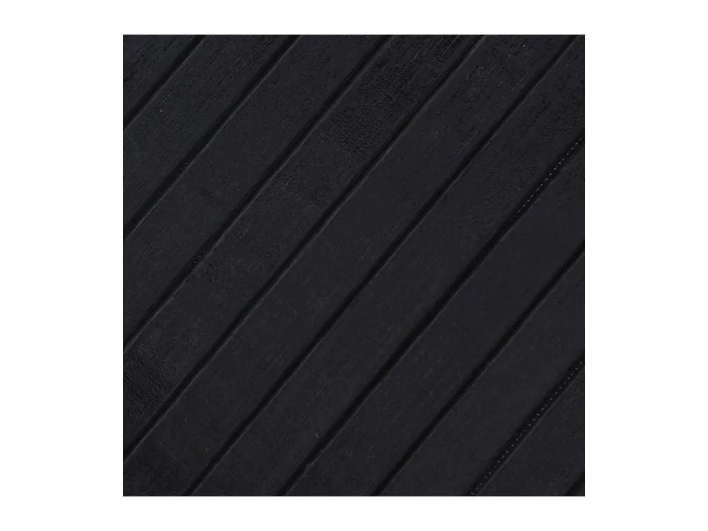 Rechteckiger schwarzer Teppich 80x200 cm Bambus