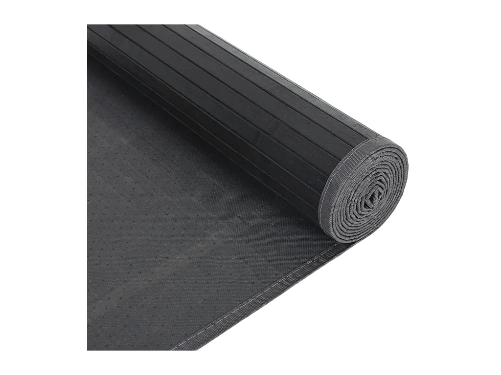 Tappeto rettangolare nero 80x200 cm in bambù