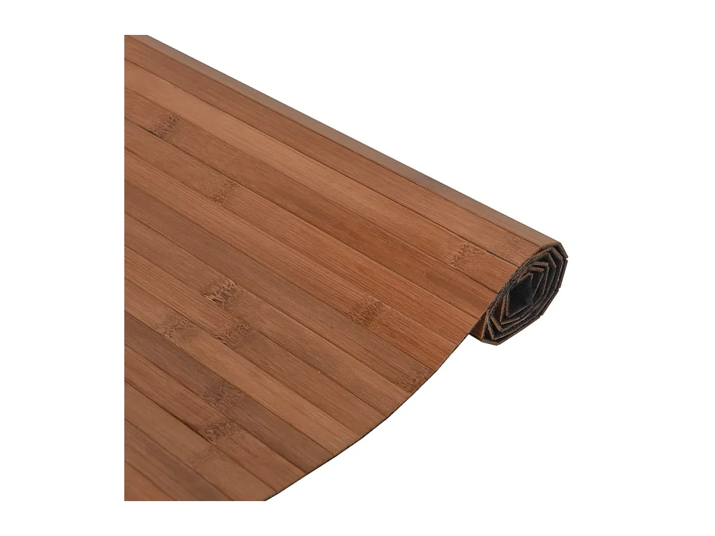 Tapis rectangulaire marron 100x300 cm bambou