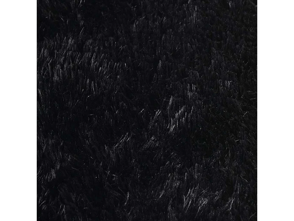 Alfombra de pelo largo negra NAVARRA 120x120 cm poliéster
