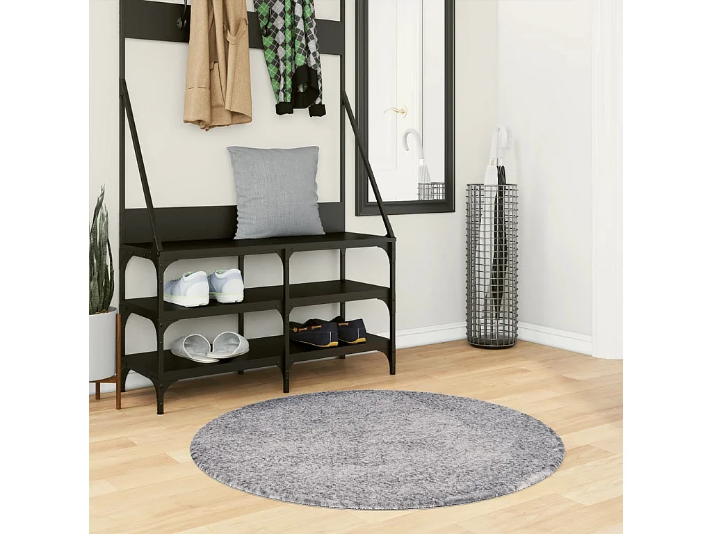 Tappeto shaggy PAMPLONA, pelo lungo, blu moderno, Ø 100 cm