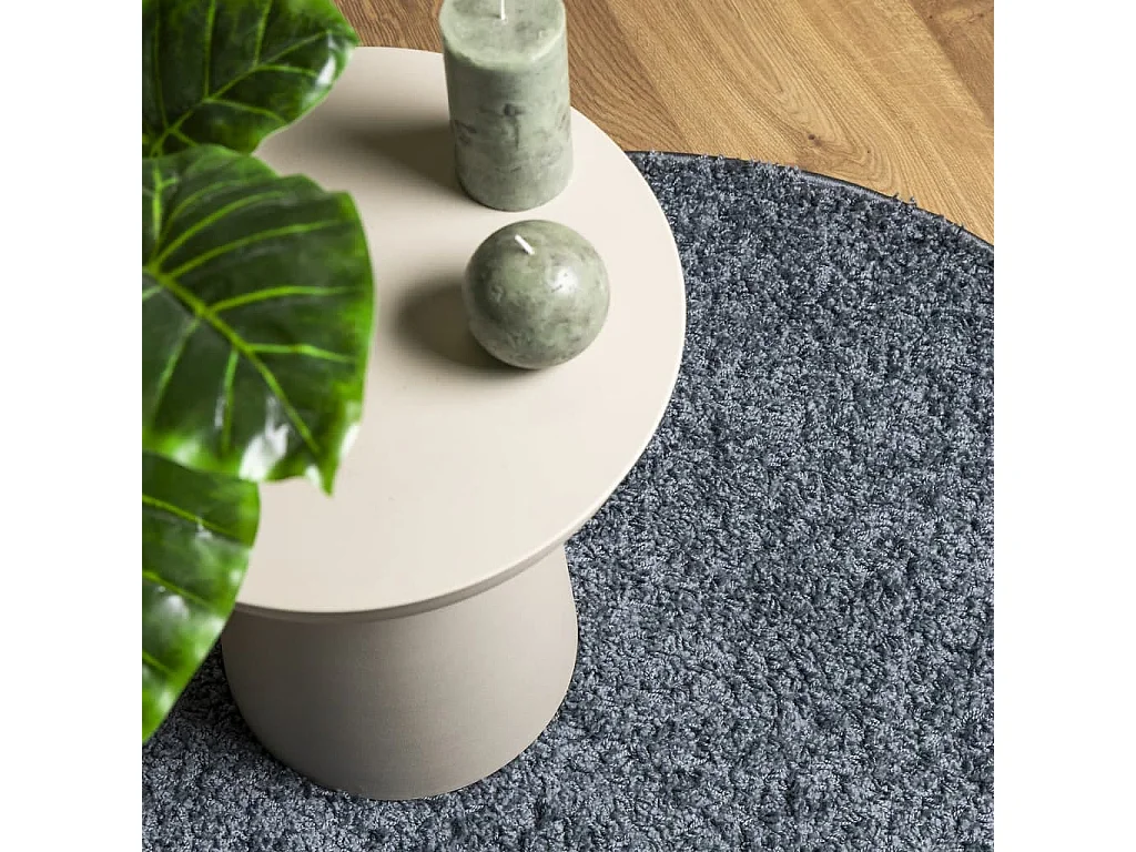 Tappeto shaggy PAMPLONA, pelo lungo, blu moderno, Ø 100 cm