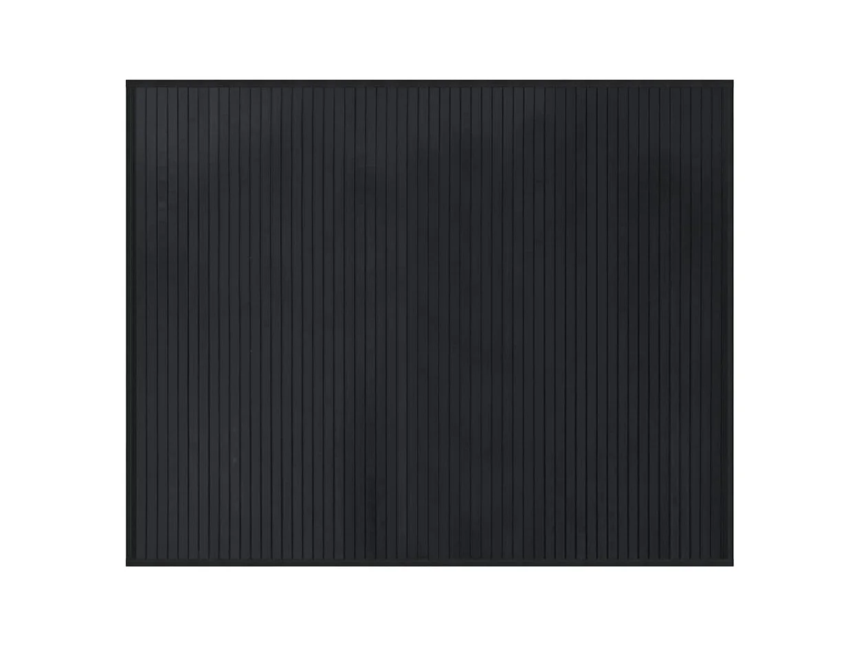 Tapis rectangulaire noir 80x100 cm bambou
