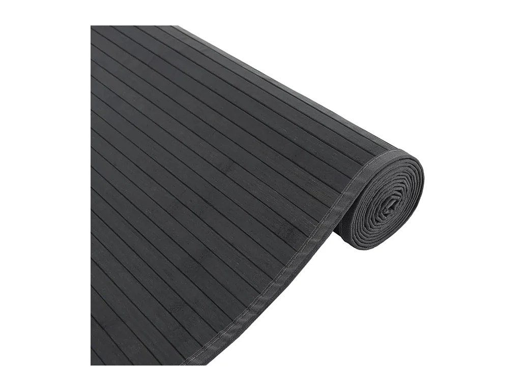 Tapis rectangulaire noir 80x100 cm bambou