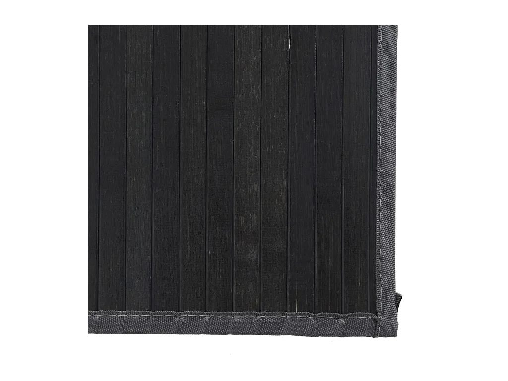 Tapis rectangulaire noir 80x100 cm bambou