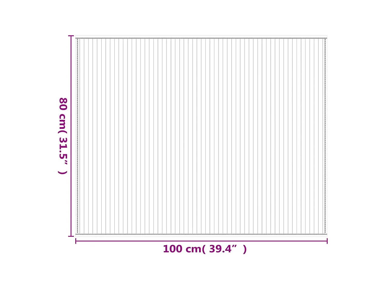 Tapis rectangulaire noir 80x100 cm bambou