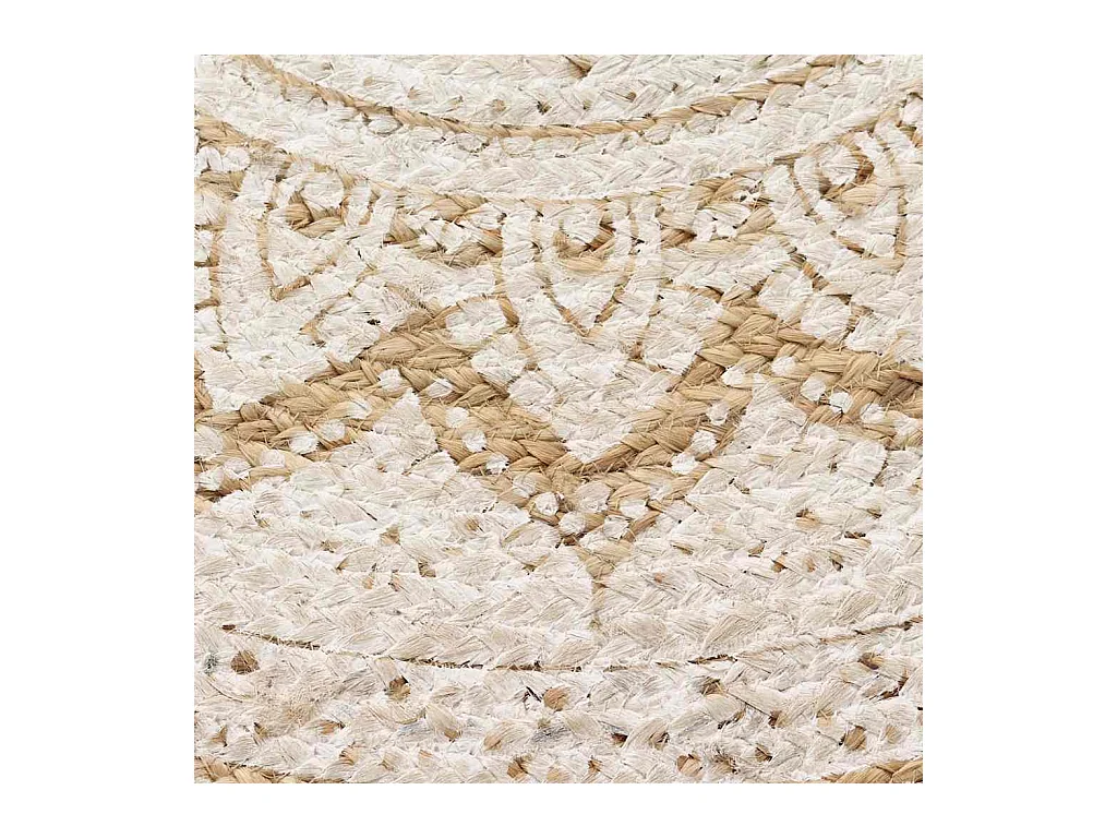 Bedrukte gevlochten jute vloermat 210 cm rond