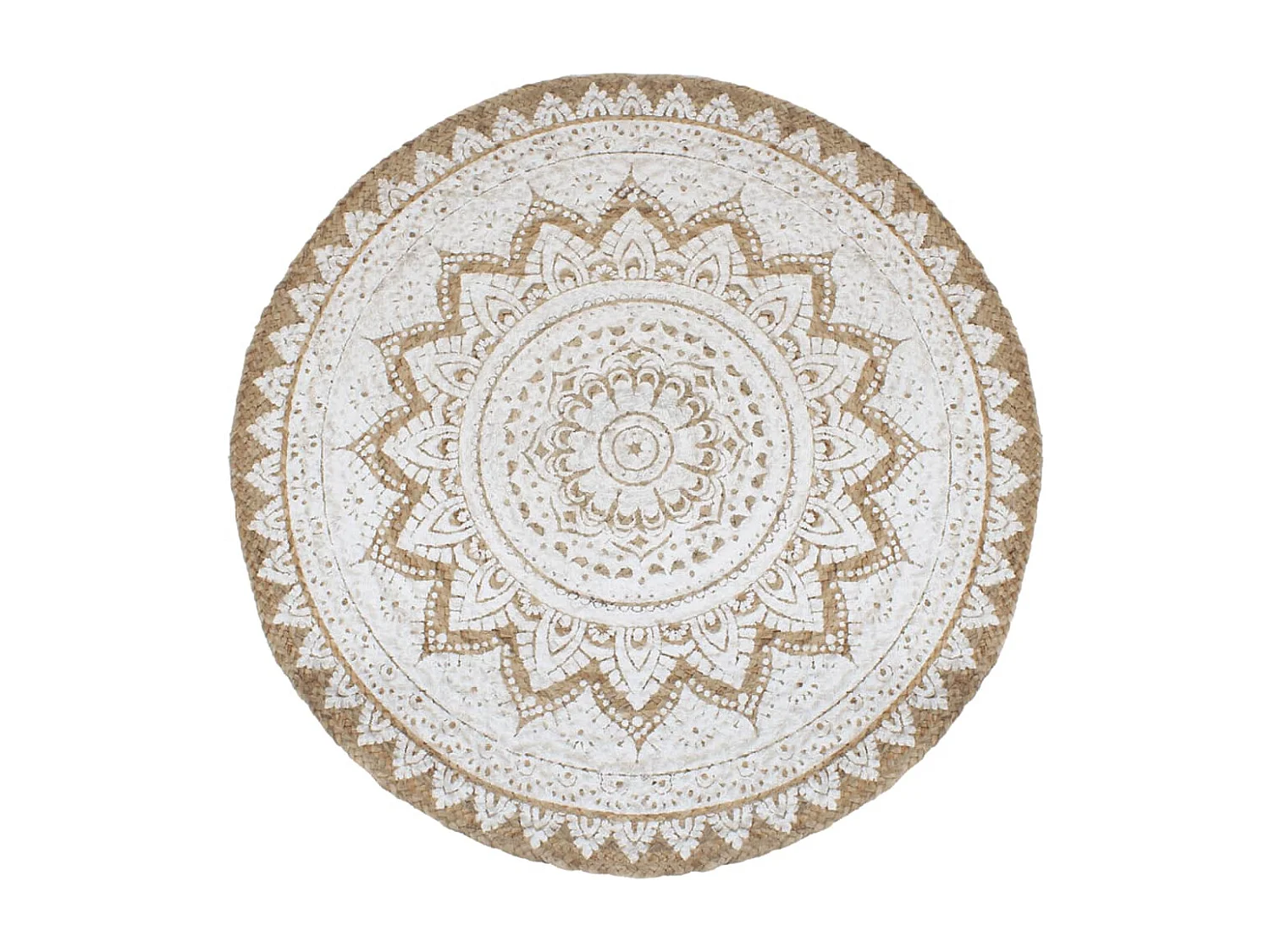 Tappetino in juta intrecciata stampata rotondo 210 cm