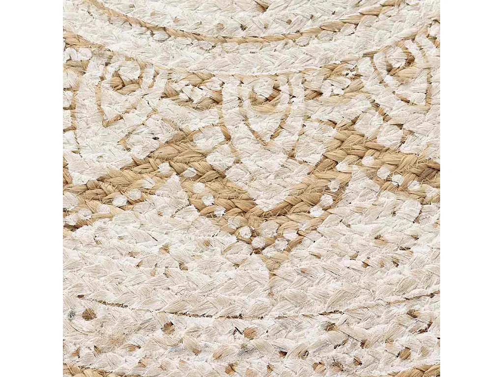 Tappetino in juta intrecciata stampata rotondo 210 cm