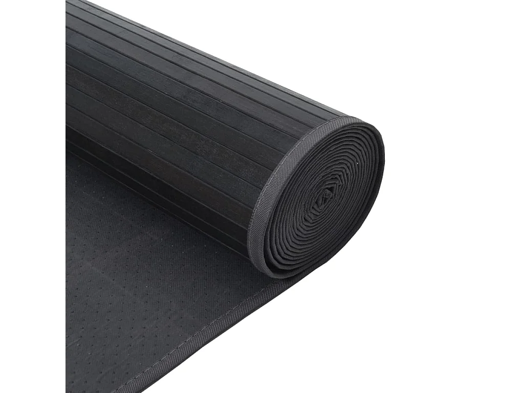 Tappeto rettangolare grigio 100x300 cm in bambù