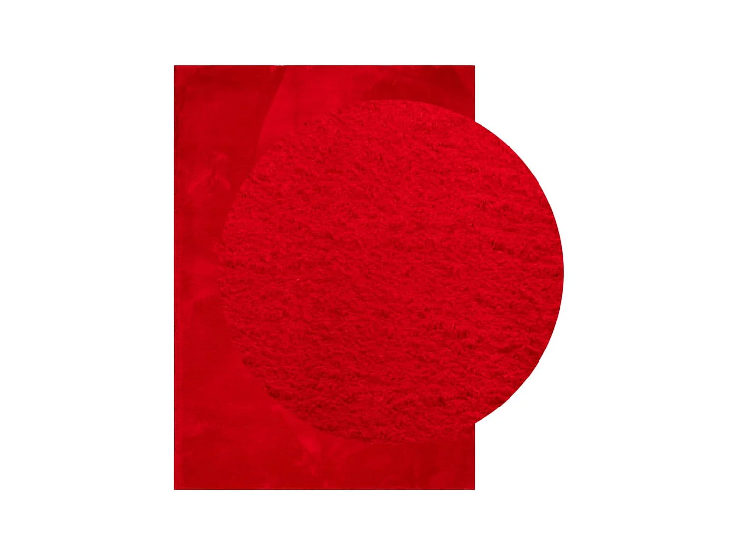 Alfombra HUARTE de pelo corto suave y lavable roja 200x280 cm