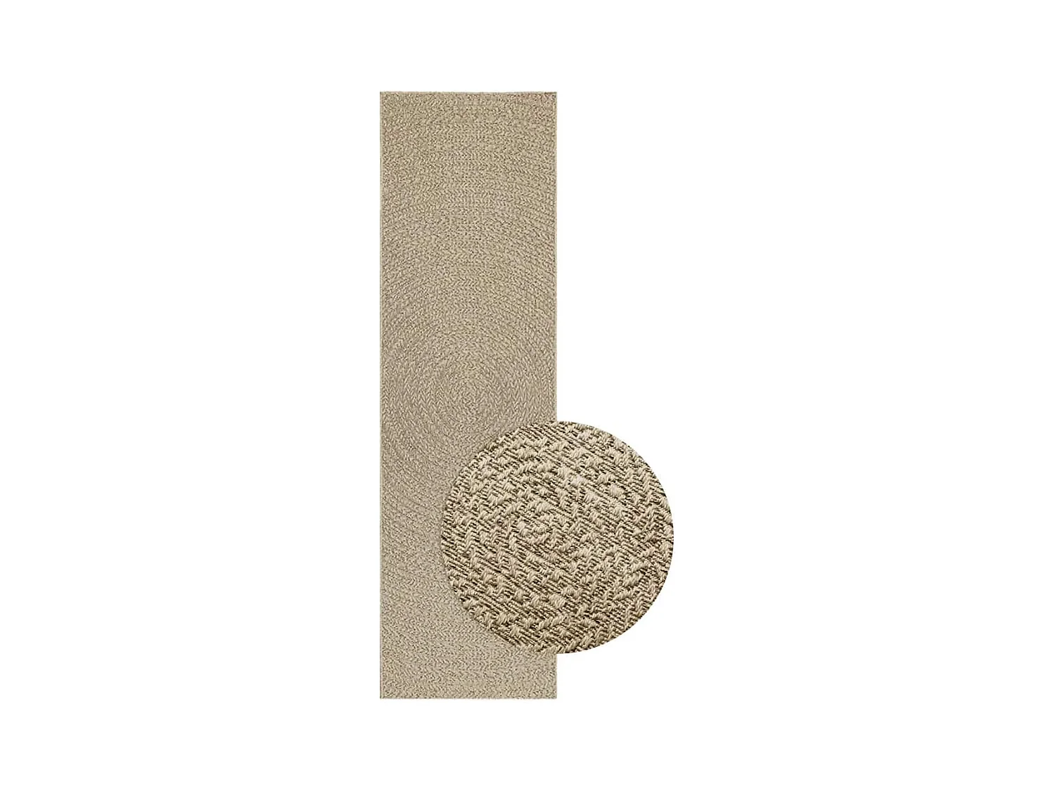 Tapis ZIZUR beige 80x250 cm aspect de jute intérieur extérieur