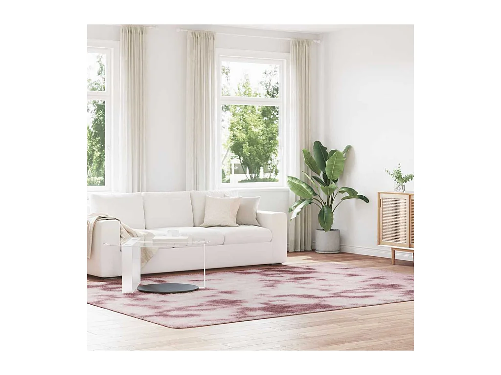 Tapis Shaggy à poils longs NAVARRA rose poudré 240x340 cm