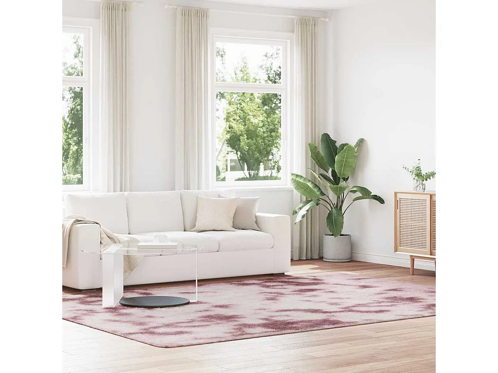 Tapis Shaggy à poils longs NAVARRA rose poudré 240x340 cm