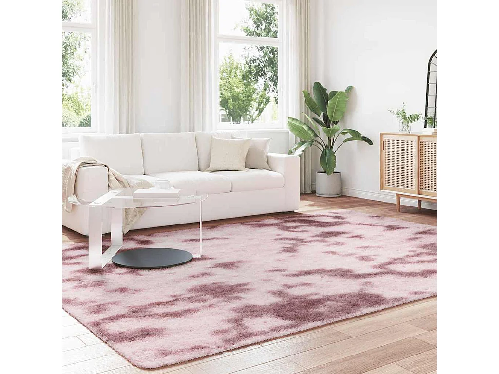 Tapis Shaggy à poils longs NAVARRA rose poudré 240x340 cm