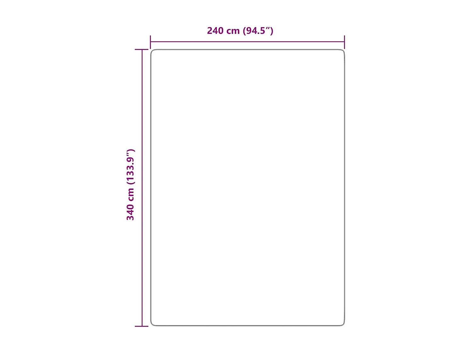 Tapis Shaggy à poils longs NAVARRA rose poudré 240x340 cm