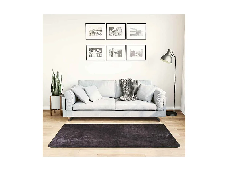 Wasbaar antislip vloerkleed 80x150 cm Antraciet