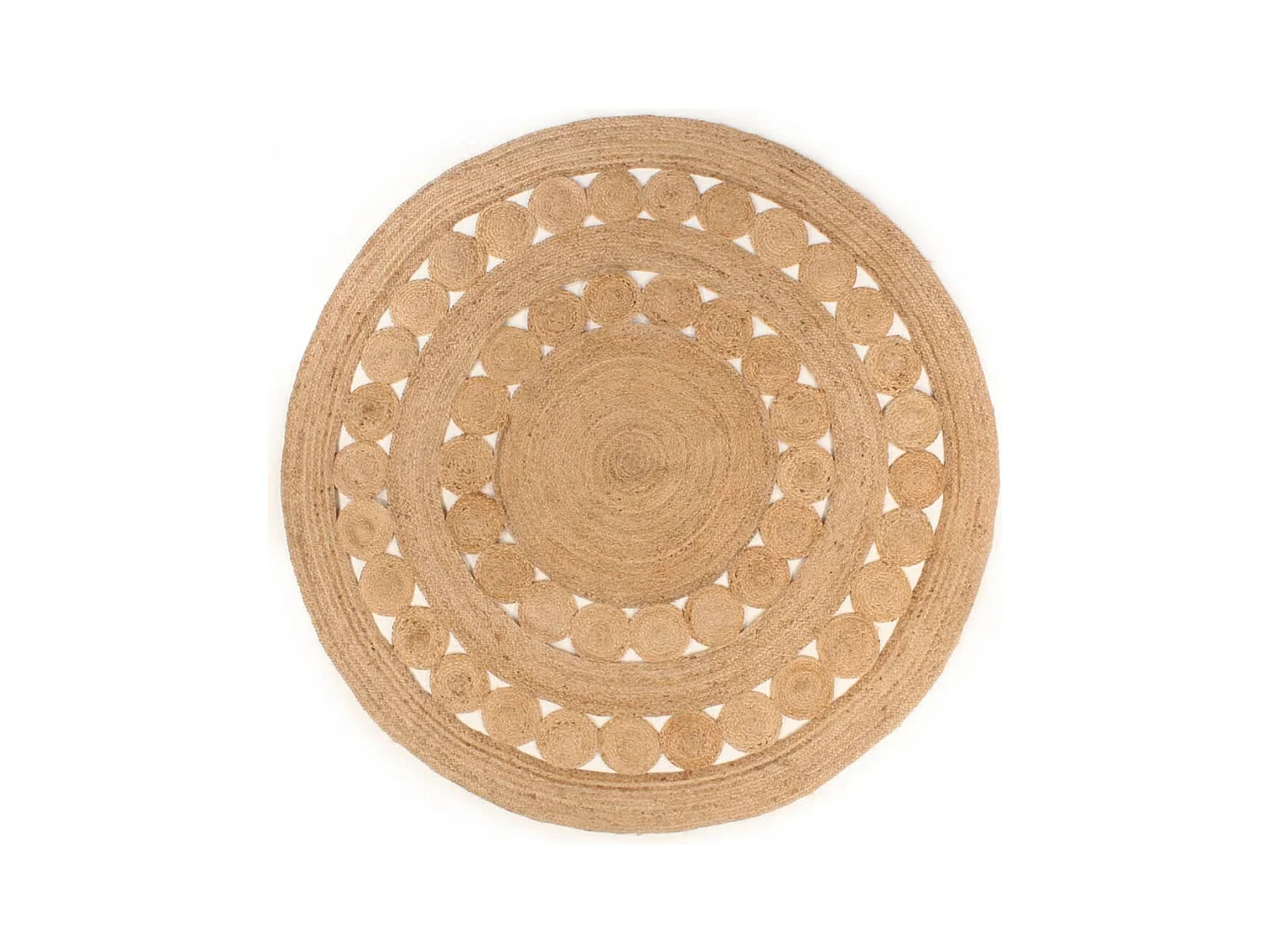 Jute gevlochten design vloerkleed 180 cm rond