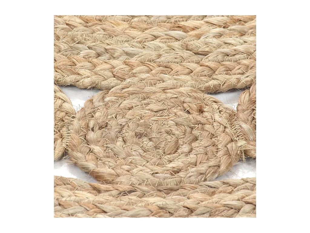 Jute gevlochten design vloerkleed 180 cm rond