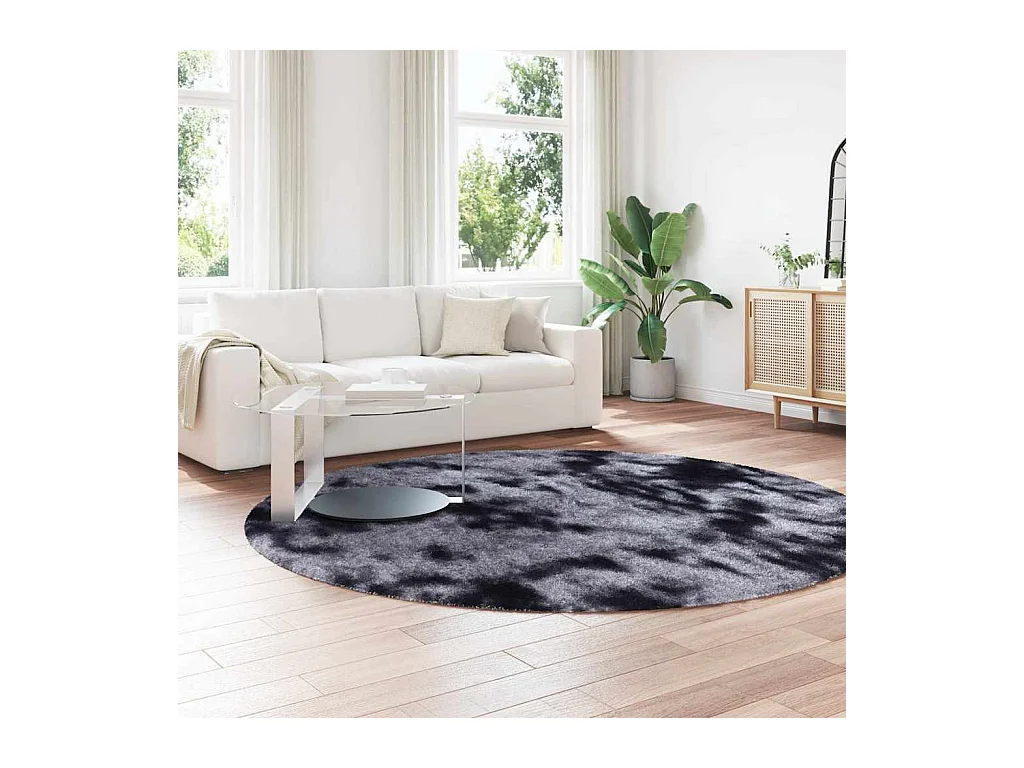 Alfombra peluda NAVARRA gris oscuro 240x240 cm