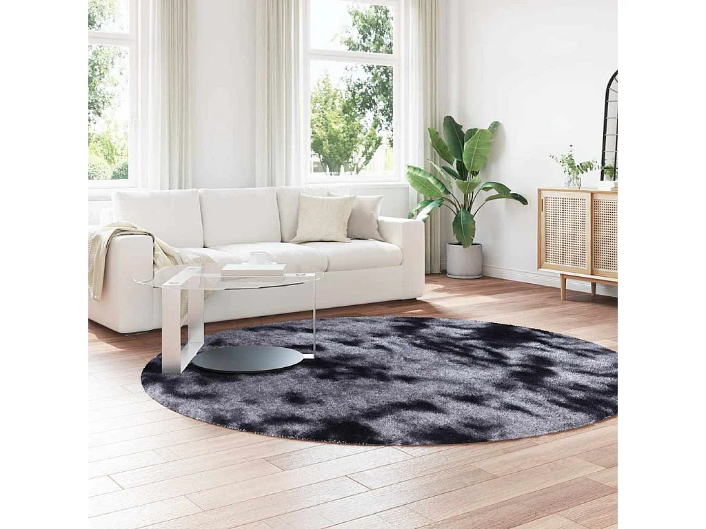 Tappeto Shaggy NAVARRA Grigio Scuro 240x240 cm