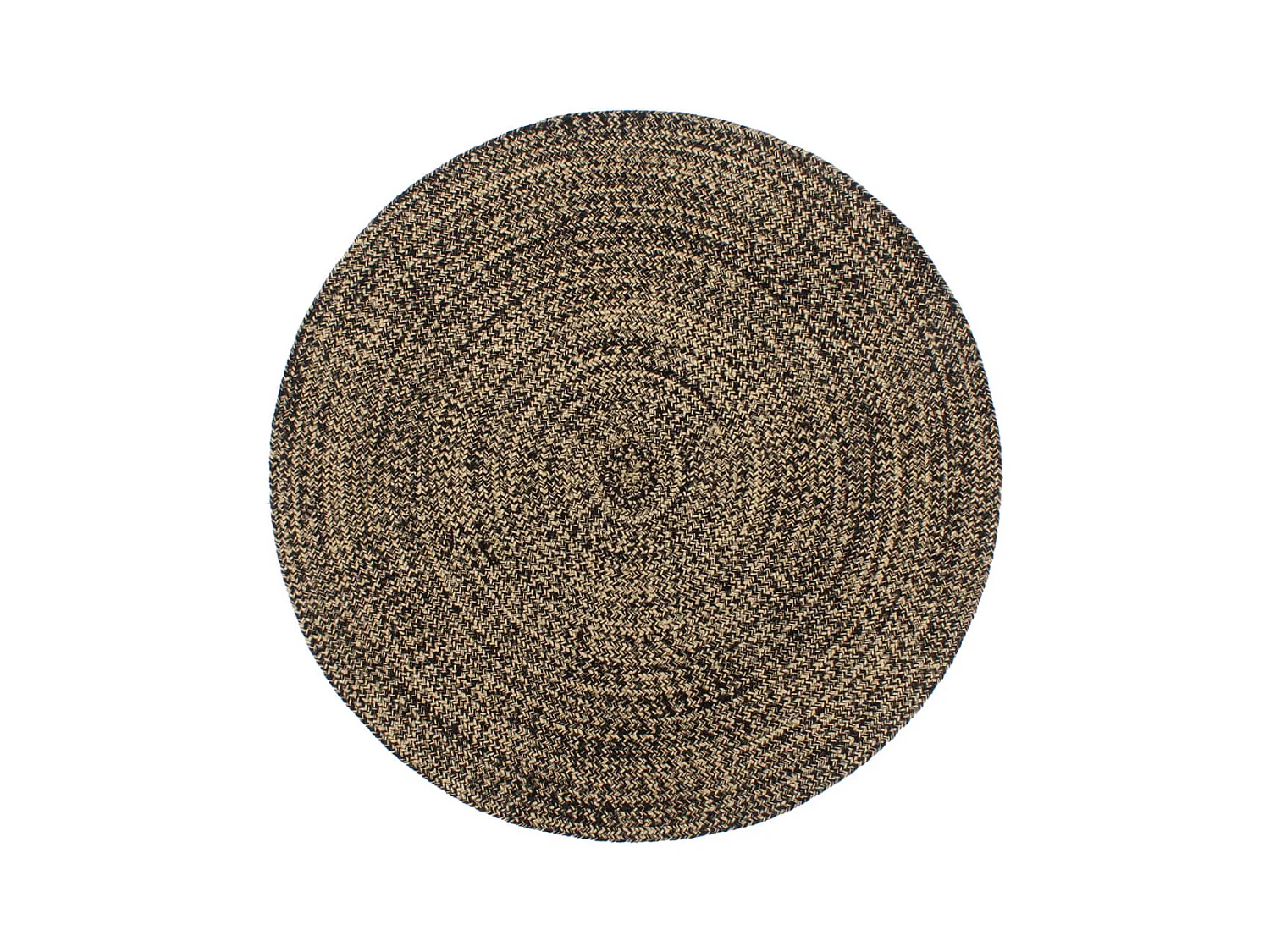 Tapis fait à la main Jute Noir et marron 240 cm