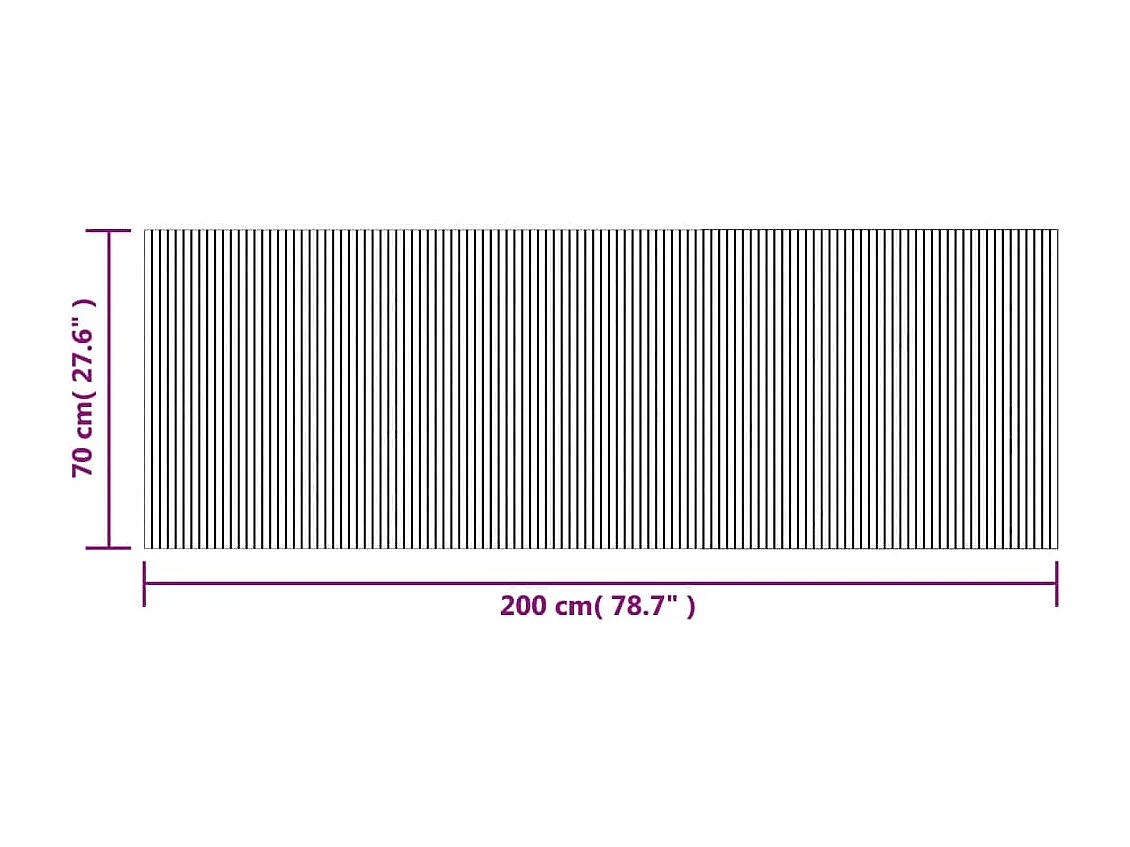 Tappeto rettangolare grigio 70x200 cm in bambù