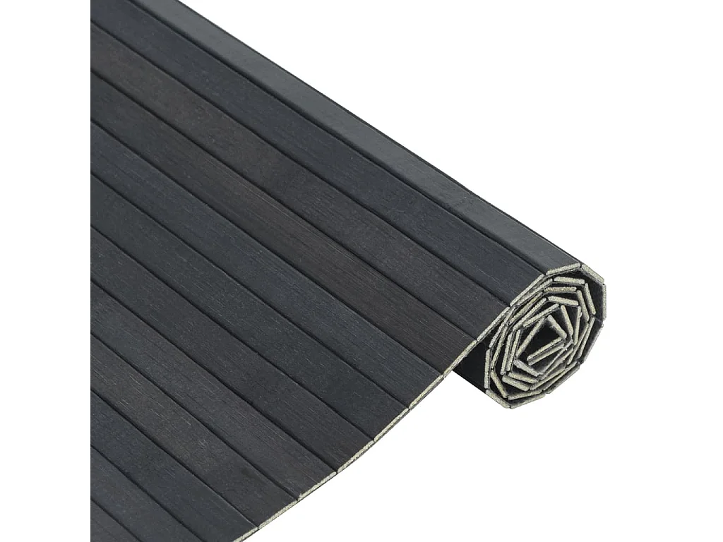 Tapis rectangulaire gris 70x200 cm bambou