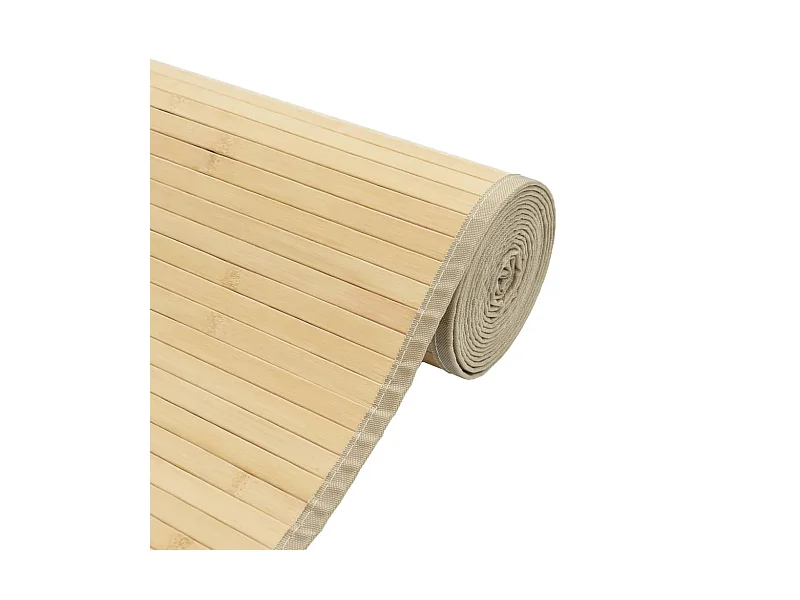 Alfombra rectangular de luz natural 60x1000 cm bambú