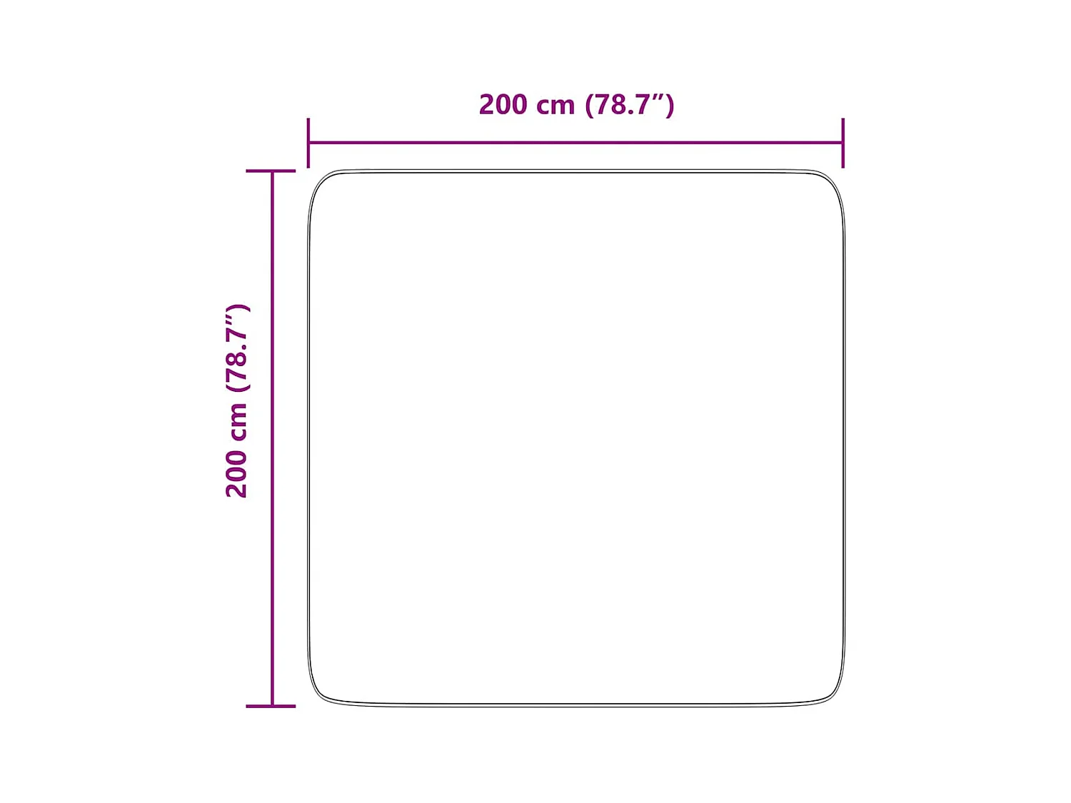 Tapis Shaggy à poils longs NAVARRA rose poudré 200x200 cm