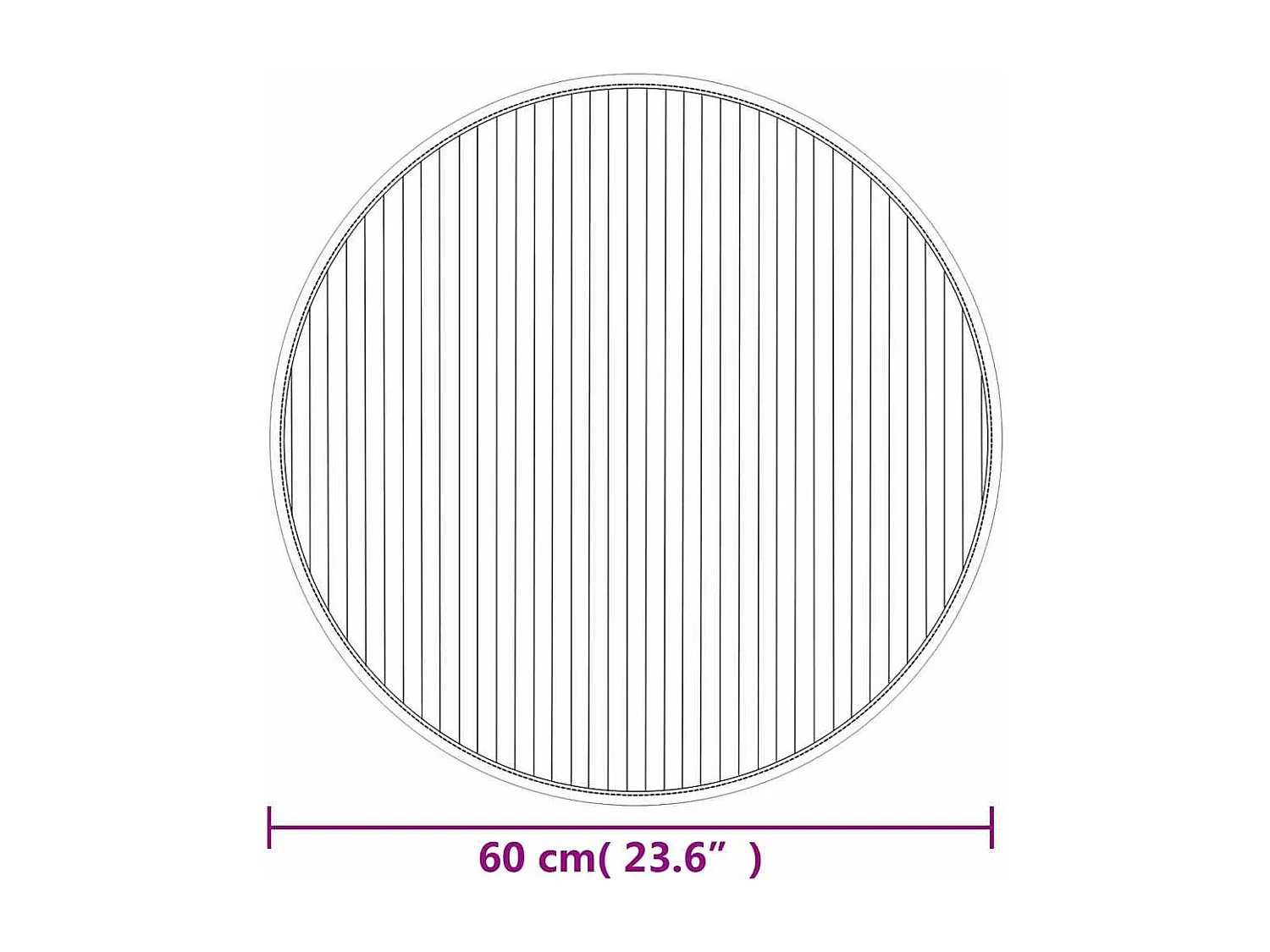Tappeto rotondo naturale chiaro 60 cm in bambù