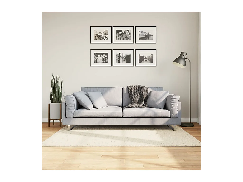 Tapis OVIEDO à poils courts beige 120x120 cm