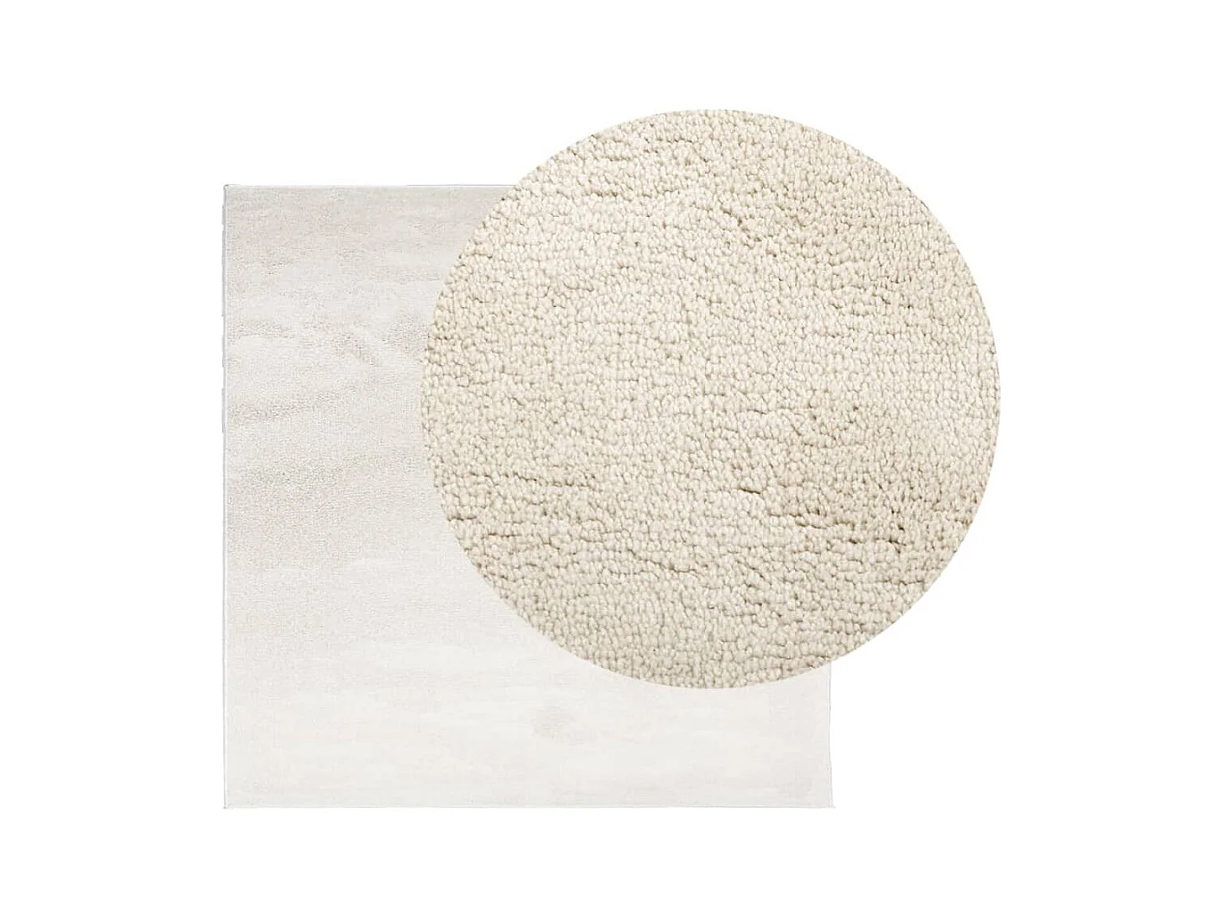 Tapis OVIEDO à poils courts beige 120x120 cm