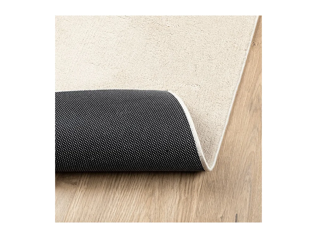 Tapis OVIEDO à poils courts beige 120x120 cm