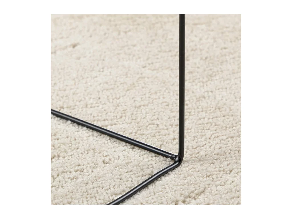 Tapis OVIEDO à poils courts beige 120x120 cm