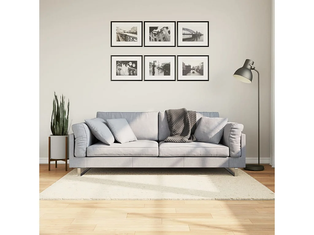 Tapis OVIEDO à poils courts beige 120x120 cm