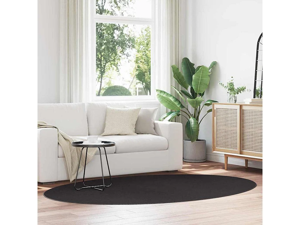 Zwart vloerkleed 160 x 230 cm Polyester